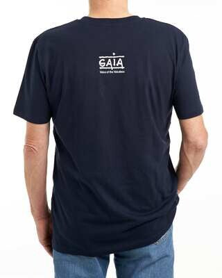 T-shirt 'Don't be sorry, do something'- marineblauw (heren)
