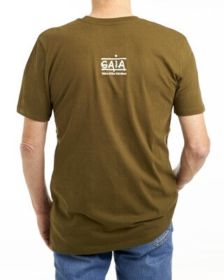 T-shirt 'Plant eater - Animal lover' - kaki (heren)