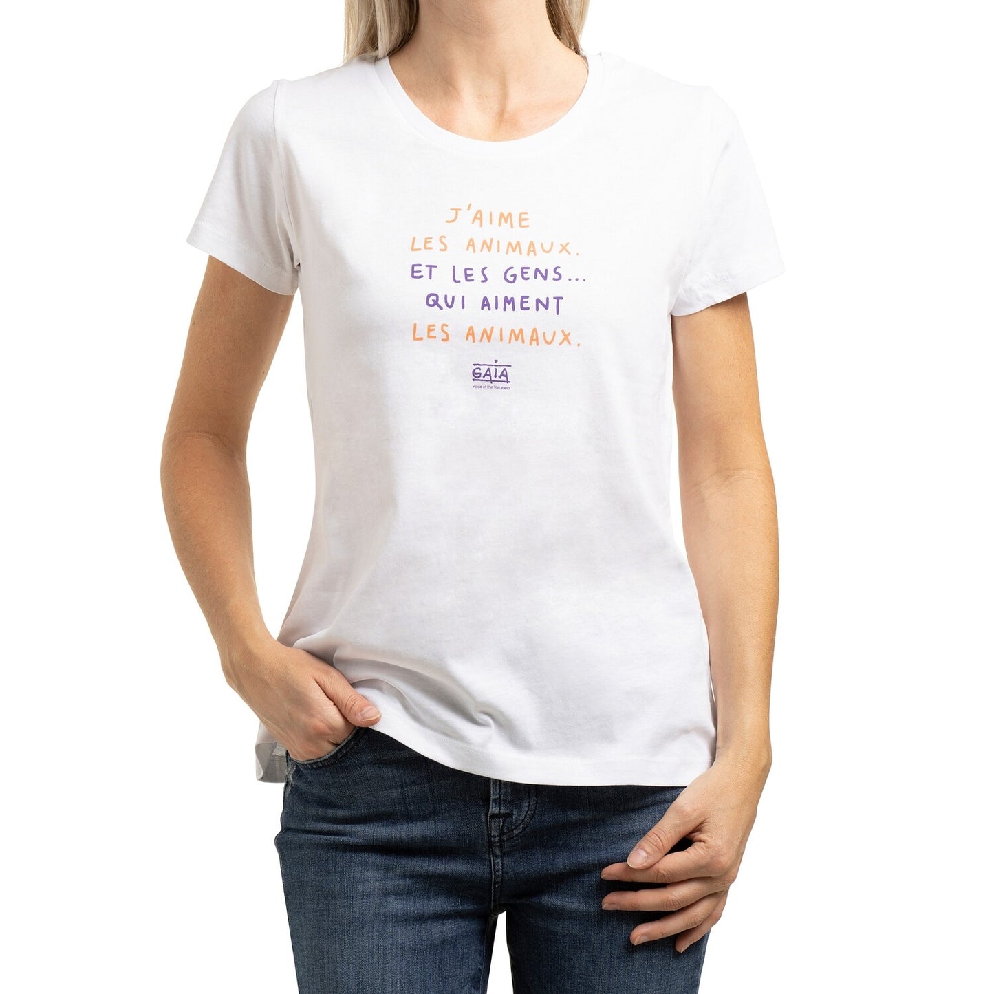 T-shirt 'J'aime les animaux' (dames)